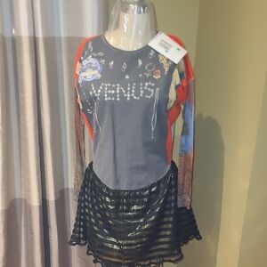 Vivienne Westwood Black and Gold Graphic Tee